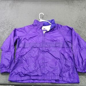 Current Seen Jacket Mens Large Purple 1/2 Zip Hooded Windbreaker Lined Nylon